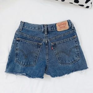 Levi's Dark Blue Denim Orange Tag High Waisted Shorts Size 23